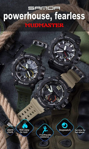 Planet Gates armygreen black Men's Watches Top Brand Luxury Military Quartz Watch Men Waterproof S Shock Wristwatches relogio masculino