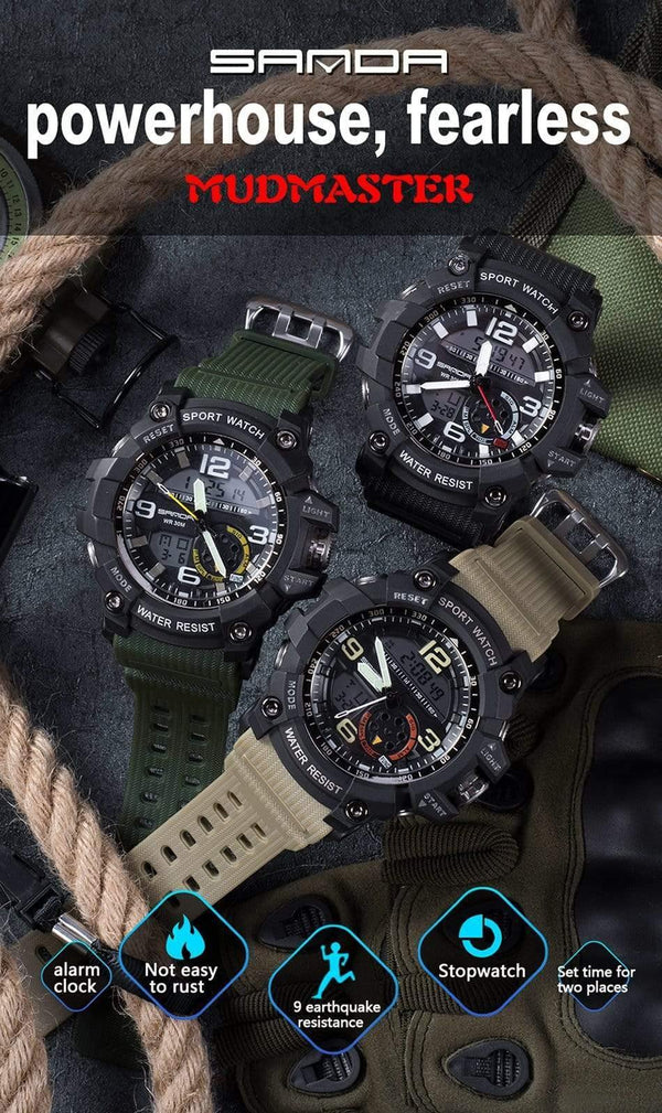 Planet Gates armygreen black Men's Watches Top Brand Luxury Military Quartz Watch Men Waterproof S Shock Wristwatches relogio masculino