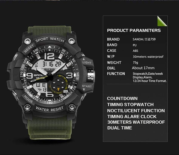 Planet Gates armygreen black Men's Watches Top Brand Luxury Military Quartz Watch Men Waterproof S Shock Wristwatches relogio masculino