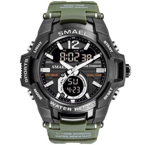 Planet Gates ArmyGreen / China Men Watches Fashion Sport Super Cool Quartz LED Digital Watch 50M Waterproof Wristwatch Men's Clock Relogio Masculino