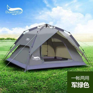 Planet Gates ArmyGreen / China Outdoor high-quality tents 3-4 people automatic tents double anti-torrento man camping tents multi-functional tents