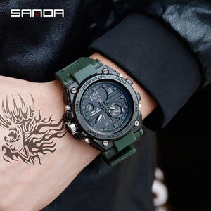 Planet Gates armygreen Sports Men's Watches Top Brand Luxury Military Quartz Watch Men Waterproof S Shock Clock relogio masculino