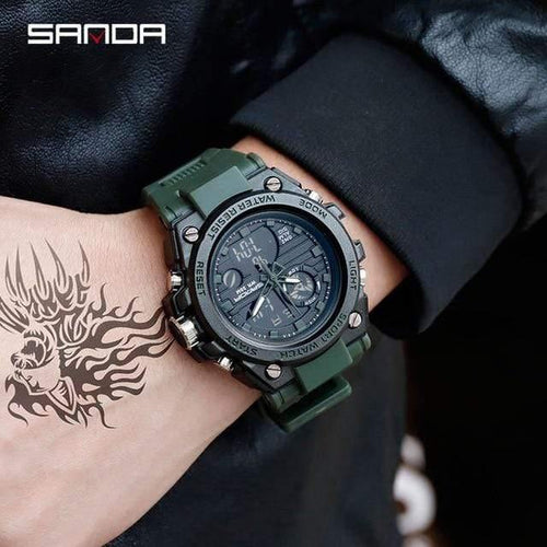 Planet Gates armygreen Sports Men's Watches Top Brand Luxury Military Quartz Watch Men Waterproof S Shock Clock relogio masculino