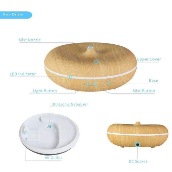 Planet Gates Aromacare 400ml Humidifier Wood Grian Aromatherapy Portable Humidifier Household Appliances Oil Diffuser Supplier Wholesale