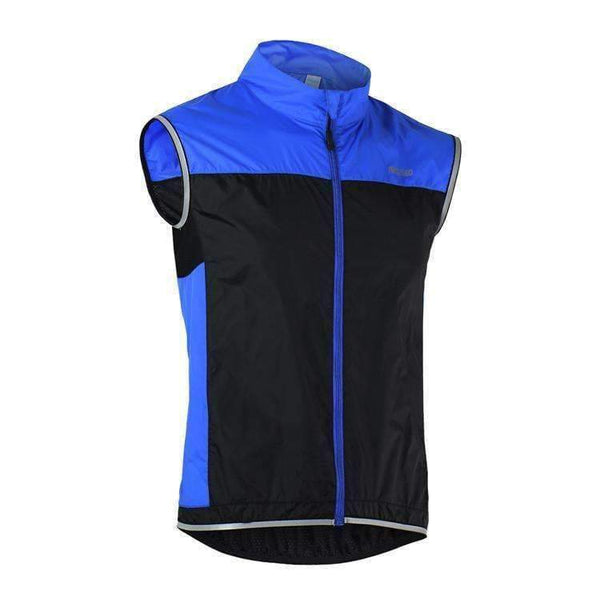 Planet Gates ARSUXEO Men's Cycling Vest with Reflective Stripe Windproof Outdoor Sports Sleeveless Jacket for Running MTB Bike Bicycle Vest
