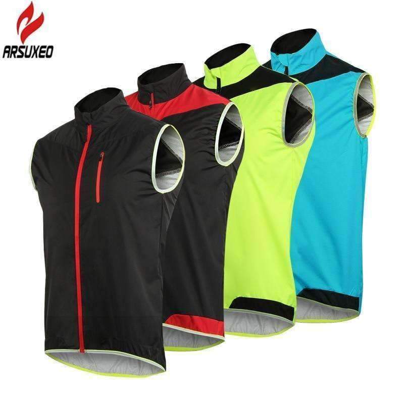 Planet Gates ARSUXEO Men Women Cycling Vest Windproof Waterproof Running Vest MTB Bike Bicycle Reflective Clothing Sleeveless Cycling Jacket
