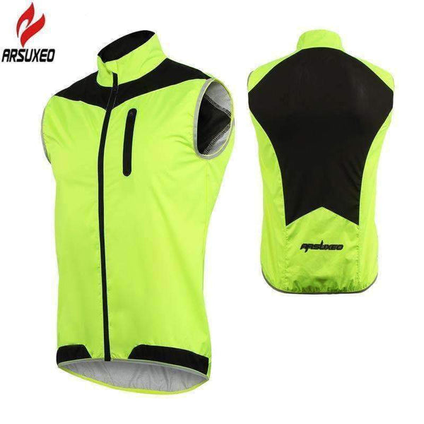 Planet Gates ARSUXEO Men Women Cycling Vest Windproof Waterproof Running Vest MTB Bike Bicycle Reflective Clothing Sleeveless Cycling Jacket
