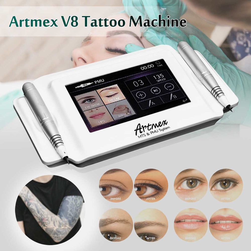 Planet Gates Artmex V8 Permanent Makeup Tattoo Machine Digital Electric Eye Brow Lip Rotary Pen MTS PMU System Makeup Machine 100-240V AC