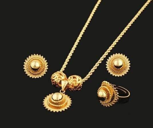 Planet Gates as photo 1 Ethiopian Habesha Jewelry 18k Gold Color Jewelry Bridal Temperament Jewelry Wedding Jewelry Sets for Women