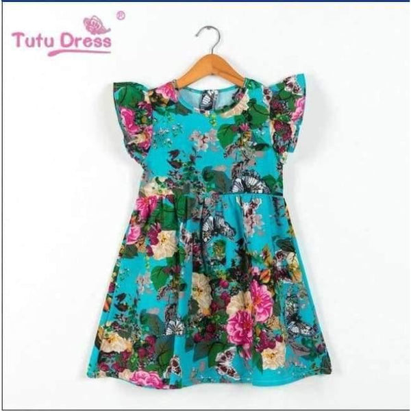 Planet Gates As photo 2 / 2T Summer Girls Dress Floral Print Princess Dresses For Baby Girls Designer Formal Party Dress Kids Clothes