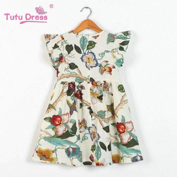 Planet Gates As photo / 2T Summer Girls Dress Floral Print Princess Dresses For Baby Girls Designer Formal Party Dress Kids Clothes