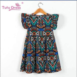 Planet Gates As photo 3 / 2T Summer Girls Dress Floral Print Princess Dresses For Baby Girls Designer Formal Party Dress Kids Clothes