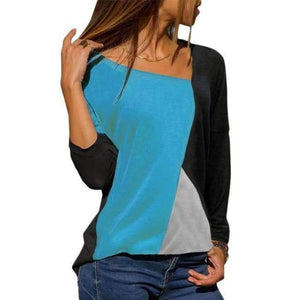 Planet Gates as photo 3 / S Women's Top T-Shirt Blusas Loose Shirts Plus Size Pullover Splicing Contrast Round Neck Casual Long Sleeve Shirt