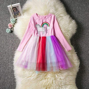 Planet Gates As Photo 9 / 6 Girl Christmas Party Dress Unicorn Tutu Costume For Kids Unicorn Party Long Sleeve Dresses For Girls 2 4 6 Yrs Clothing