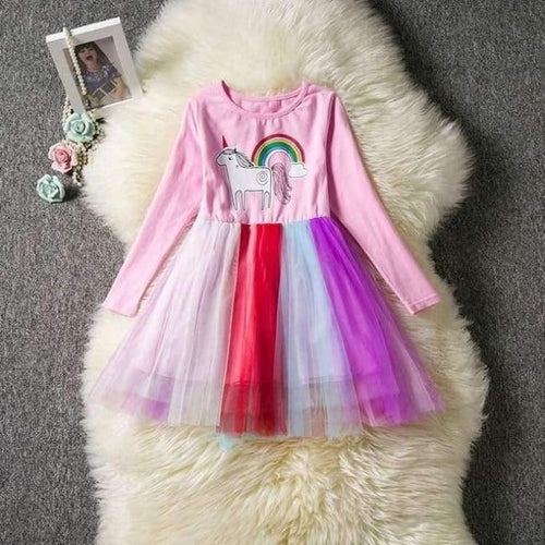 Planet Gates As Photo 9 / 6 Girl Christmas Party Dress Unicorn Tutu Costume For Kids Unicorn Party Long Sleeve Dresses For Girls 2 4 6 Yrs Clothing