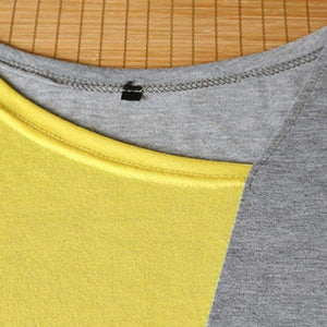 Planet Gates as photo / S Women's Top T-Shirt Blusas Loose Shirts Plus Size Pullover Splicing Contrast Round Neck Casual Long Sleeve Shirt