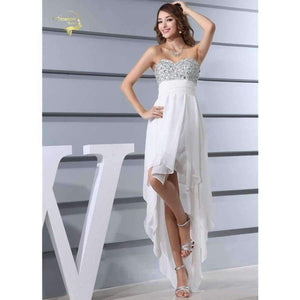 Planet Gates As Photo Show / 4 Design Robe De Cocktail Party Dresses Sexy Strapless Chiffon Front Short Back Long Cocktail Dresses 2018 CK6187