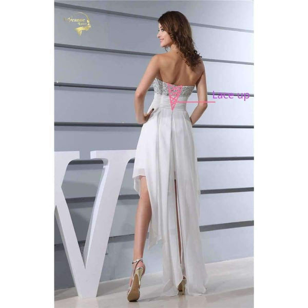 Planet Gates As Photo Show / 4 Design Robe De Cocktail Party Dresses Sexy Strapless Chiffon Front Short Back Long Cocktail Dresses 2018 CK6187