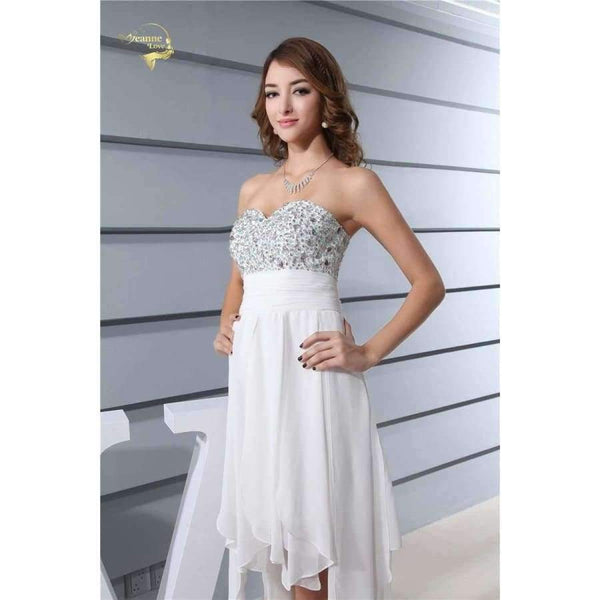 Planet Gates As Photo Show / 4 Design Robe De Cocktail Party Dresses Sexy Strapless Chiffon Front Short Back Long Cocktail Dresses 2018 CK6187