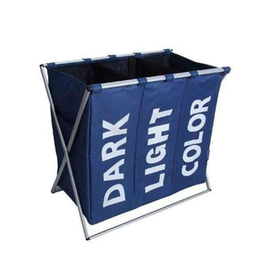 Planet Gates as pic 1 Laundry Storage Organization Basket Foldable Laundry Hamper Bathroom Laundry Bag Product Triple Compartment