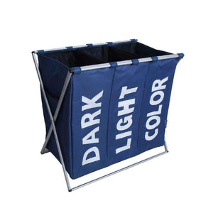 Planet Gates as pic Laundry Storage Organization Basket Foldable Laundry Hamper Bathroom Laundry Bag Product Triple Compartment