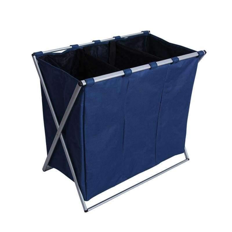 Planet Gates as pic Laundry Storage Organization Basket Foldable Laundry Hamper Bathroom Laundry Bag Product Triple Compartment