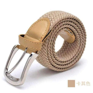 Multicolor Longer Elastic Belts For Men Woven Braided Fabric Comfort Stretch Casual Belts Women Hot Metal Stretch 120 cm Belt TS