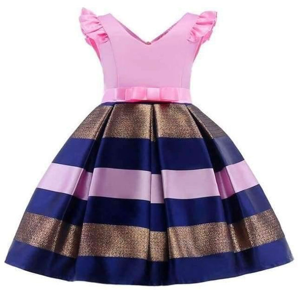 Planet Gates as picture 1 / 2T Baby Girl Princess Dress Kids Stripe Sleeveless Dresses For Toddler Children European American Fashion Clothing