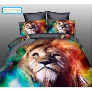 Planet Gates as picture 1 / king 4pcs High quality luxury 3d Tiger wolf bedding set western style Home textiles bed linen quilt cover pillowcase bedspread