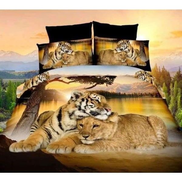 Planet Gates as picture 10 / king 3pcs High quality luxury 3d Tiger wolf bedding set western style Home textiles bed linen quilt cover pillowcase bedspread