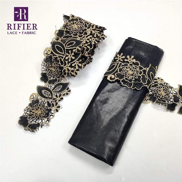 Planet Gates as picture-100006060 5 Yards Embroidered Lace Ribbon Tape With 5 Yards Bazin Riche Getzner For African Women Daily Dresses Sewing Decoration Laces