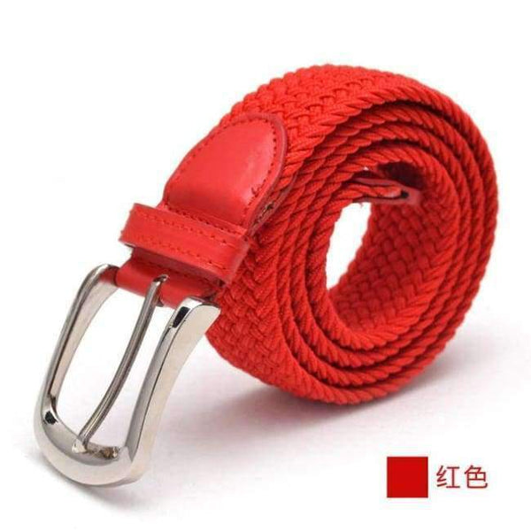 Multicolor Longer Elastic Belts For Men Woven Braided Fabric Comfort Stretch Casual Belts Women Hot Metal Stretch 120 Cm Belt Ts - As