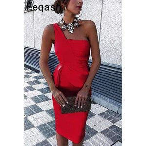 Planet Gates as picture / 18 Cocktail Dresses 2018 Sexy Elegant One Shoulder Sheath Women Knee Length Formal Party Gown Plus Size