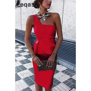 Planet Gates as picture / 18 Cocktail Dresses 2018 Sexy Elegant One Shoulder Sheath Women Knee Length Formal Party Gown Plus Size