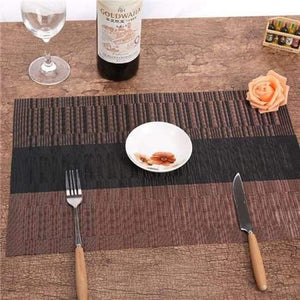 Planet Gates as picture 2 / 4PCS 4 pcs Set Cotton Linen Brown Gold Silk Pattern Dining Table Placemats Coaster Bowl Pad Table Cloth Kitchen accessories