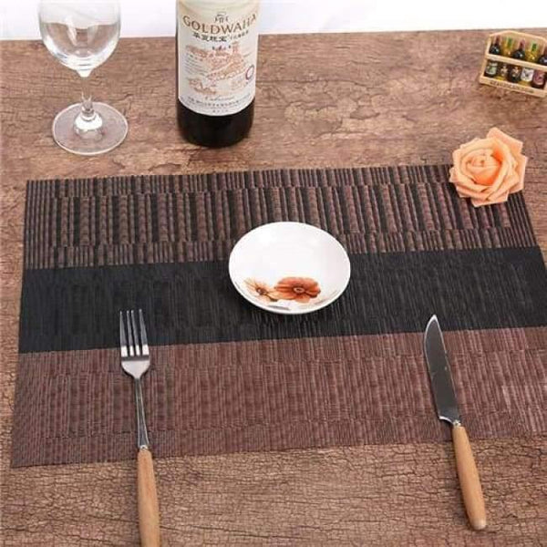 Planet Gates as picture 2 / 4PCS 4 pcs Set Cotton Linen Brown Gold Silk Pattern Dining Table Placemats Coaster Bowl Pad Table Cloth Kitchen accessories