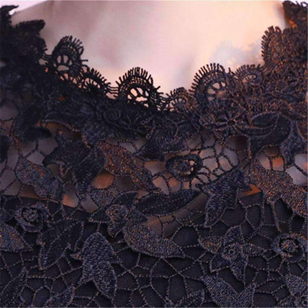 Planet Gates as picture / 2 Black Sleeveless Cut-Out Lace Cocktail Dress High-Low Tea Length Formal Dress Party Gown MX014