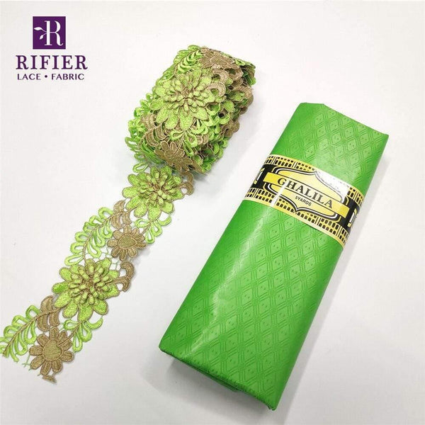 Planet Gates as picture-29 5 Yards Embroidered Lace Ribbon Tape With 5 Yards Bazin Riche Getzner For African Women Daily Dresses Sewing Decoration Laces