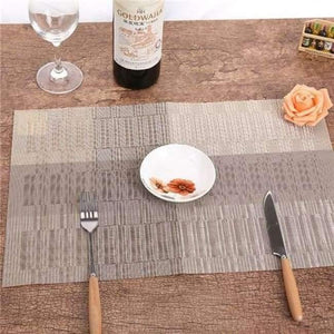 Planet Gates as picture 3 / 4PCS 4 pcs Set Cotton Linen Brown Gold Silk Pattern Dining Table Placemats Coaster Bowl Pad Table Cloth Kitchen accessories