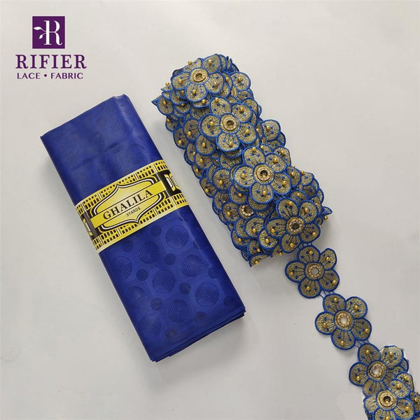 Planet Gates as picture-366 5 Yards Embroidered Lace Ribbon Tape With 5 Yards Bazin Riche Getzner For African Women Daily Dresses Sewing Decoration Laces
