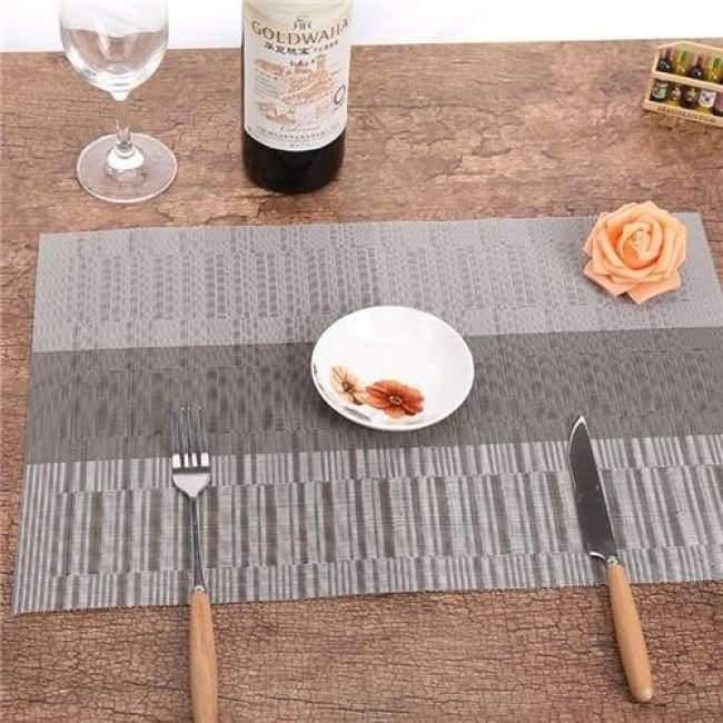 Planet Gates 4 pcs Set Cotton Linen Brown Gold Silk Pattern Dining Table Placemats Coaster Bowl Pad Table Cloth Kitchen accessories