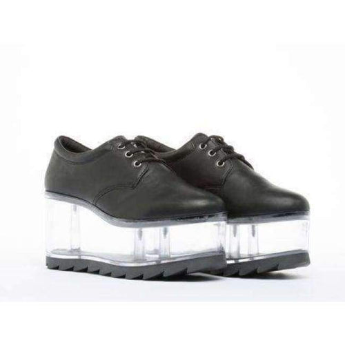 Planet Gates as picture / 5.5 2018 Hot Clear PVC Platform Women Smooth Leather Casual Shoes Lace Up Fashion Ladies Vulcanize Shoes Wedge Heel Shoes Size 39