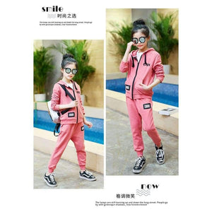 Planet Gates as picture / 5T Children Sport Suits Teenage Girls Clothing Sets  Spring Autumn Kids Tracksuits Hooded Coat +Pants 2pcs Clothes