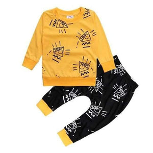 Planet Gates as picture 6 / 24M Newborn baby boy clothes baby clothes unisex yellow  color long-sleeved shirt+ pants 2 pcs. bebe girl clothing set ST205
