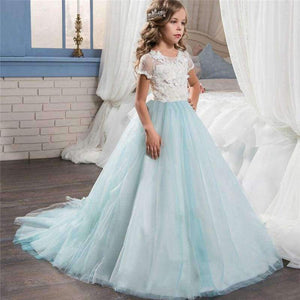 Planet Gates as picture / 6 Lace Long Prom Wedding Bridesmaid Girls Dress Tulle Elegant Children Ceremony Princess Party Gowns Thanksgiving Event Dress