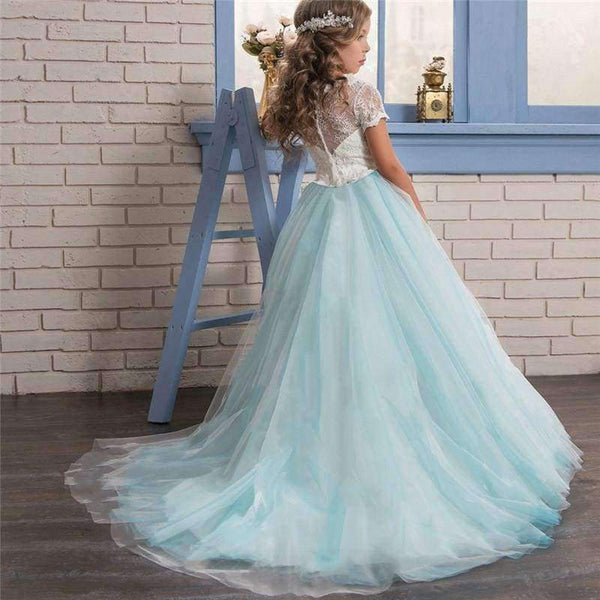 Planet Gates as picture / 6 Lace Long Prom Wedding Bridesmaid Girls Dress Tulle Elegant Children Ceremony Princess Party Gowns Thanksgiving Event Dress
