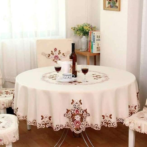 Planet Gates as picture / 85cm diameter round Rose Elegant Round Table Cloth Fashion Embroidery Fabric Art Tablecloth Modern Rural Style Round Tablecloth free shipping