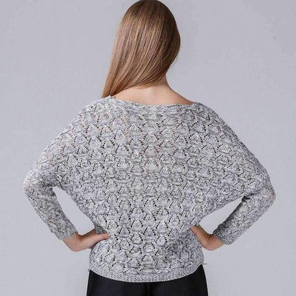 Planet Gates as picture / One Size Women's Warm Autumn Knitted Pullovers Sweater Fashion V-Neck Knitted Loose Tops Elegant Office Lady Solid Top Talever