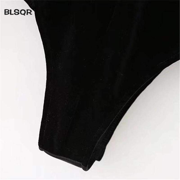 Planet Gates as picture / S Fashion Women Beading Velvet Bodysuit jumpsuit 2018 Casual Vintage Black Long Sleeve Blouse Sexy playsuit Tops