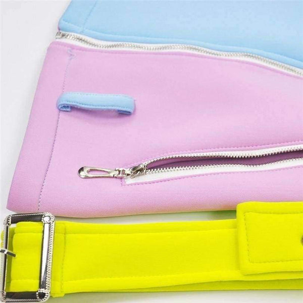 Planet Gates As Picture / S Ladies Spell Color Basic Street Jacket Color Block Coats long sleeve sashes Outwear coat epaulet zippers